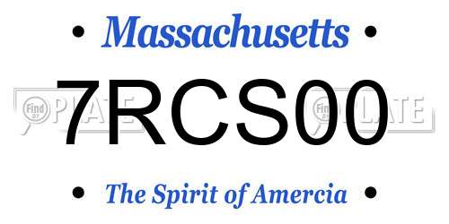 7RCS00 Massachusetts License Plate