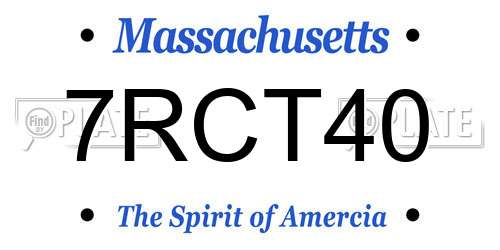 7RCT40 Massachusetts License Plate