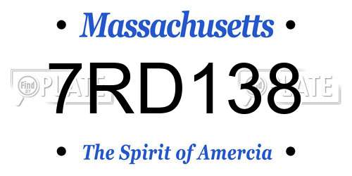 7RD138 Massachusetts License Plate