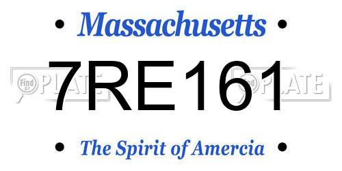 7RE161 Massachusetts License Plate