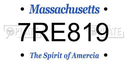 7RE819 Massachusetts License Plate