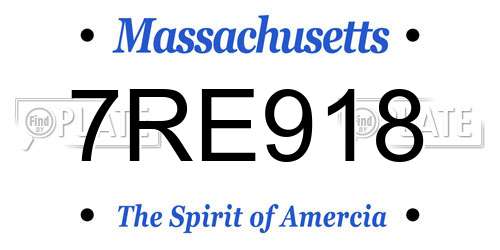 7RE918 Massachusetts License Plate