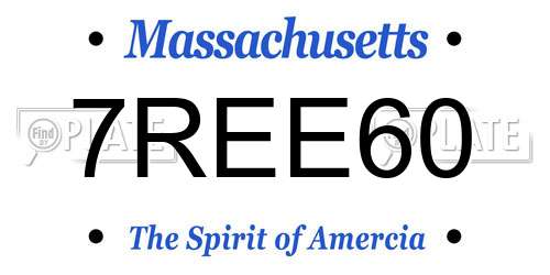 7REE60 Massachusetts License Plate