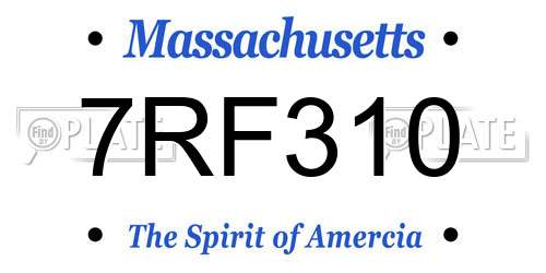7RF310 Massachusetts License Plate