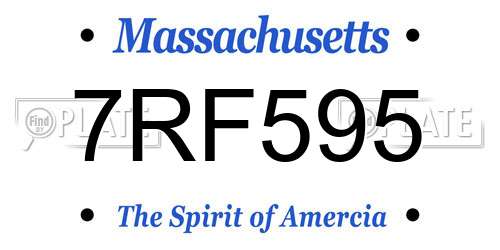 7RF595 Massachusetts License Plate