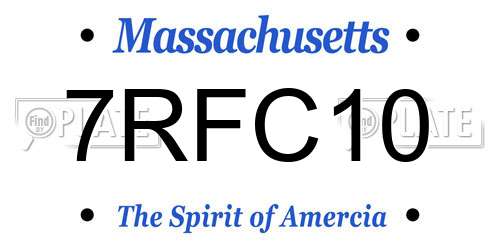 7RFC10 Massachusetts License Plate
