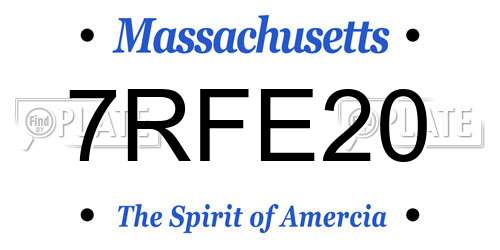 7RFE20 Massachusetts License Plate
