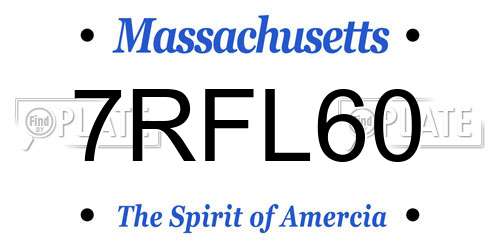7RFL60 Massachusetts License Plate