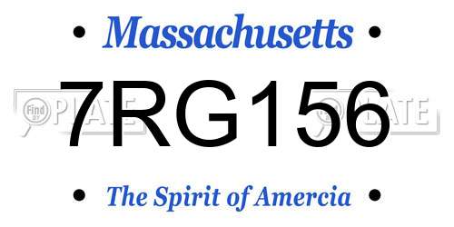 7RG156 Massachusetts License Plate