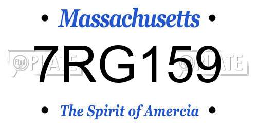 7RG159 Massachusetts License Plate