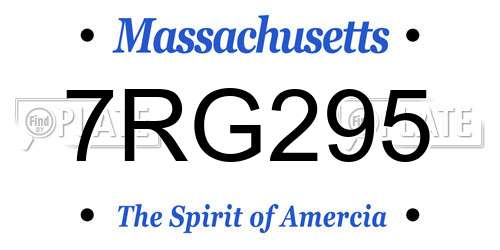 7RG295 Massachusetts License Plate