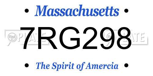 7RG298 Massachusetts License Plate