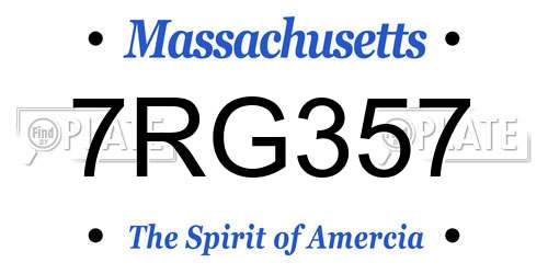 7RG357 Massachusetts License Plate