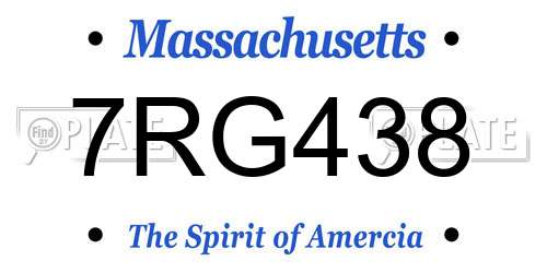 7RG438 Massachusetts License Plate