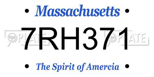 7RH371 Massachusetts License Plate