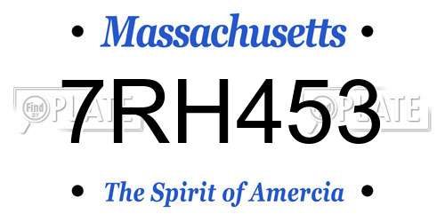7RH453 Massachusetts License Plate