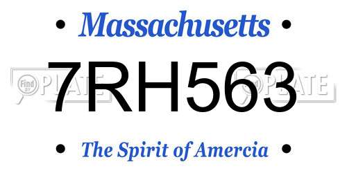 7RH563 Massachusetts License Plate