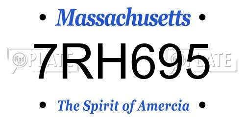 7RH695 Massachusetts License Plate