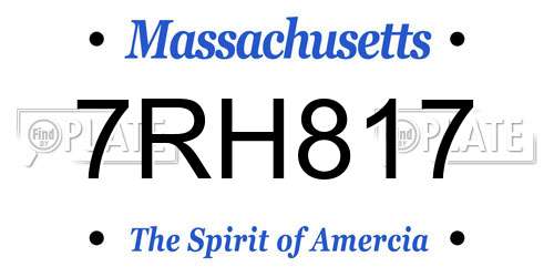 7RH817 Massachusetts License Plate