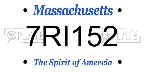 7RI152 Massachusetts License Plate