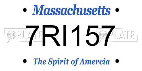 7RI157 Massachusetts License Plate