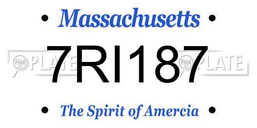 7RI187 Massachusetts License Plate