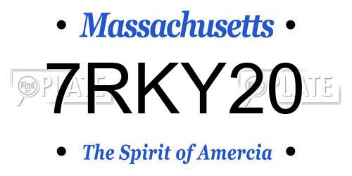 7RKY20 Massachusetts License Plate