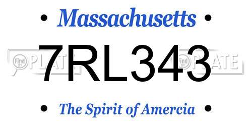 7RL343 Massachusetts License Plate