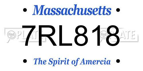 7RL818 Massachusetts License Plate