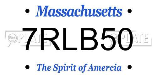 7RLB50 Massachusetts License Plate