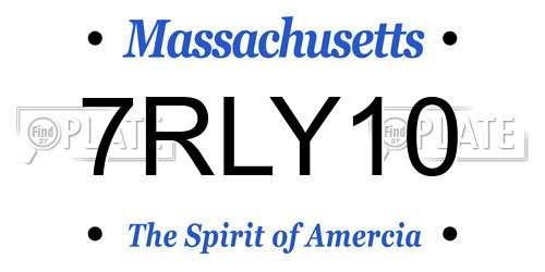 7RLY10 Massachusetts License Plate