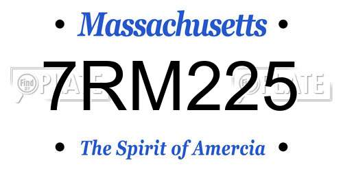 7RM225 Massachusetts License Plate