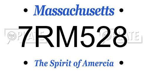 7RM528 Massachusetts License Plate