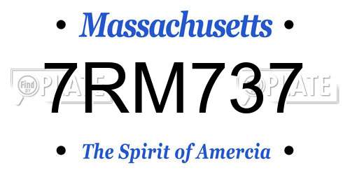 7RM737 Massachusetts License Plate