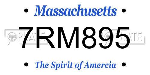 7RM895 Massachusetts License Plate