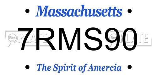 7RMS90 Massachusetts License Plate