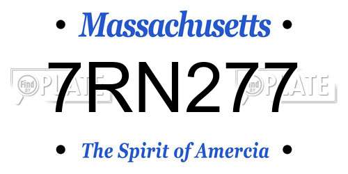 7RN277 Massachusetts License Plate