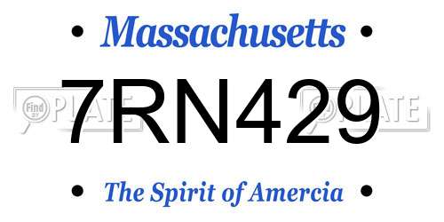 7RN429 Massachusetts License Plate