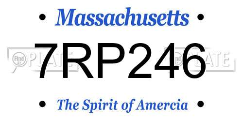7RP246 Massachusetts License Plate