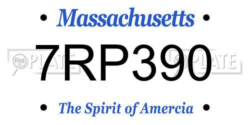 7RP390 Massachusetts License Plate