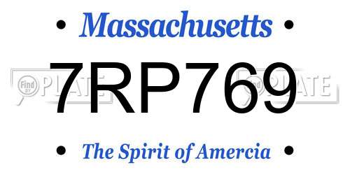 7RP769 Massachusetts License Plate