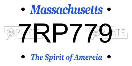7RP779 Massachusetts License Plate