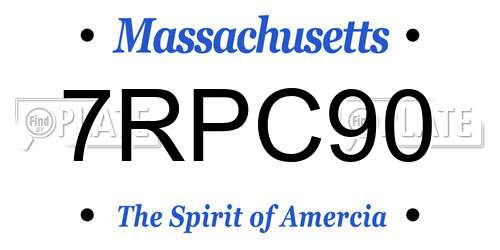 7RPC90 Massachusetts License Plate