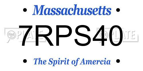 7RPS40 Massachusetts License Plate