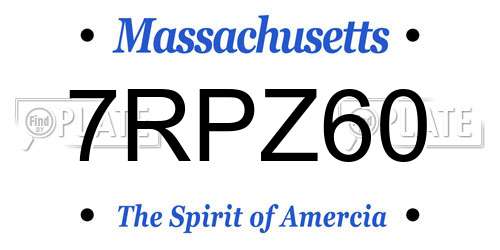 7RPZ60 Massachusetts License Plate