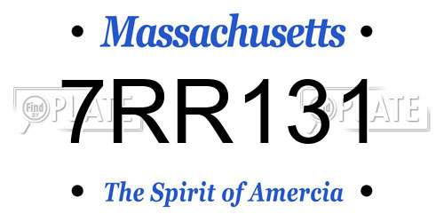 7RR131 Massachusetts License Plate