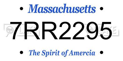7RR2295 Massachusetts License Plate