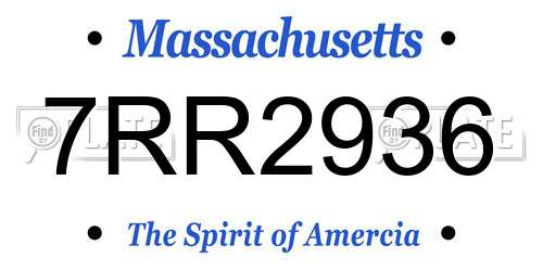 7RR2936 Massachusetts License Plate