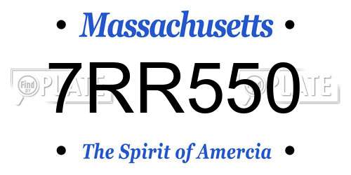 7RR550 Massachusetts License Plate