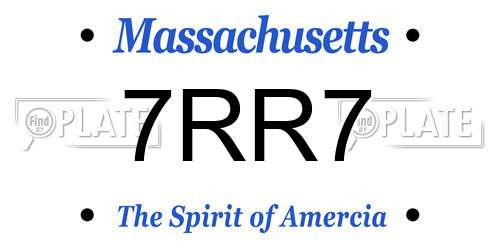7RR7 Massachusetts License Plate